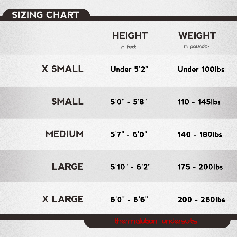 Bodycare Thermal Size Chart